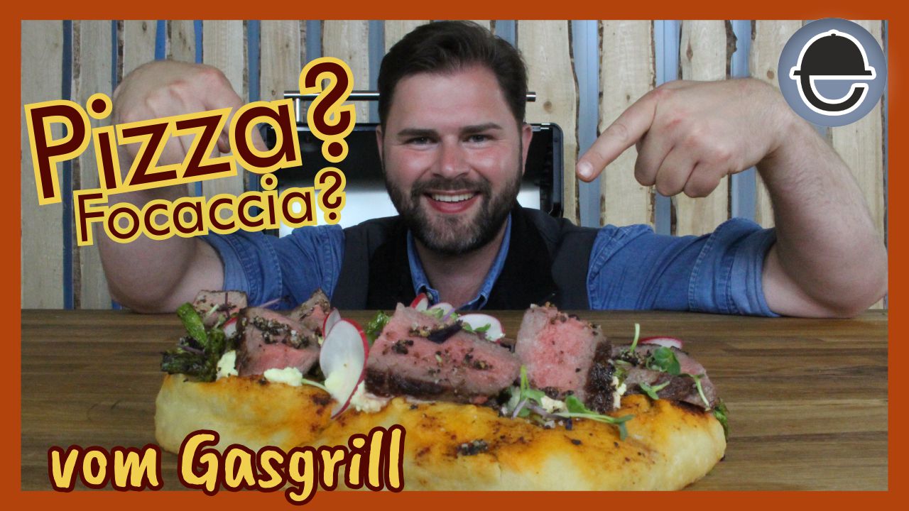 Pizza-Focaccia Rumpsteak vom Gasgrill