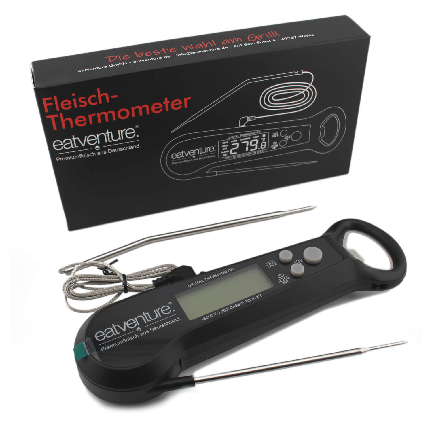 eatventure Fleischthermometer mit zwei Mess-Spitzen