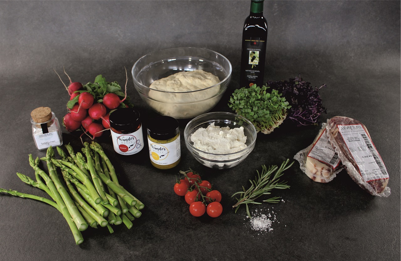 Pizza-Focaccia Rumpsteak vom Gasgrill