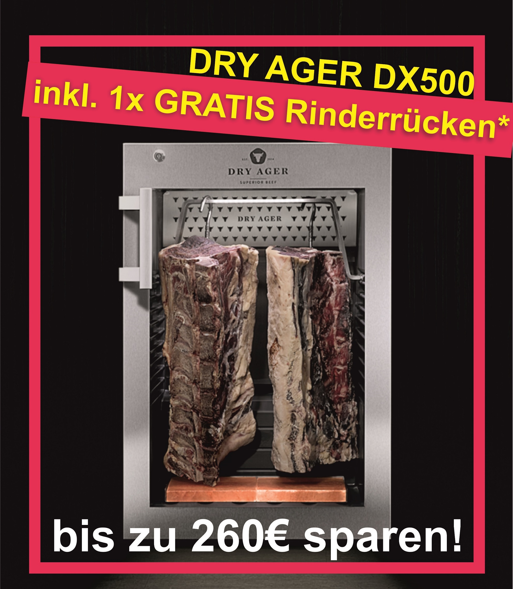 Dry Ager Reifeschrank DX500 Premium S + gratis Rinderrücken