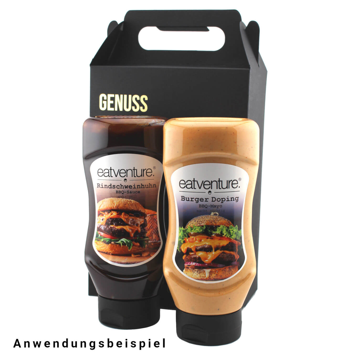 Geschenkbox schwarz, matt mit Goldprägung