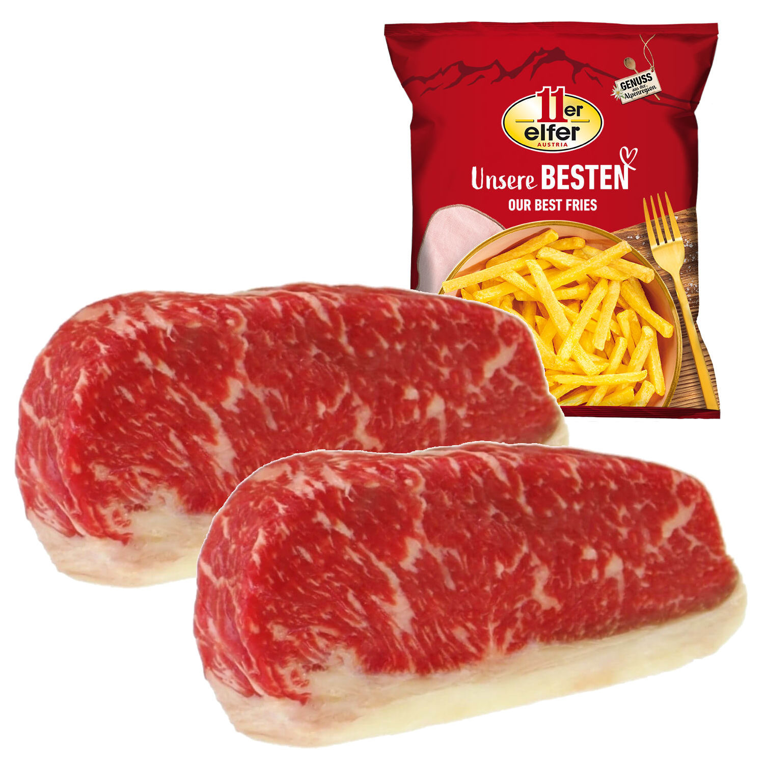 Paket "Red Heifer Rumpsteak ShioMizu Aged + Pommes"