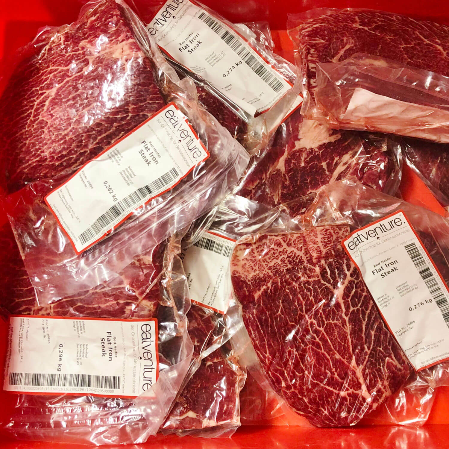 Red Heifer Flat Iron Steak, 5 Wochen Wet Aged