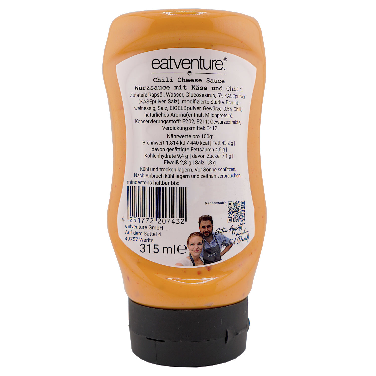 Chili Cheese Sauce, Würzsauce mit Käse & Chili, 315ml