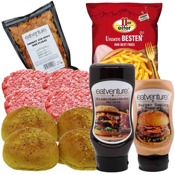 Paket "4er Burger + Pommes"