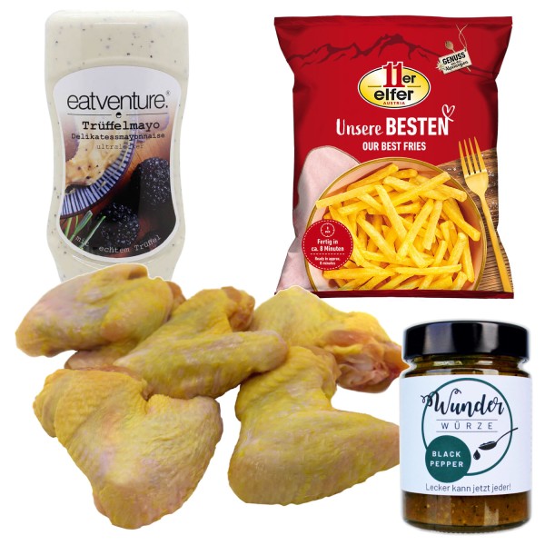 Paket "5er Chicken Wings + Pommes"