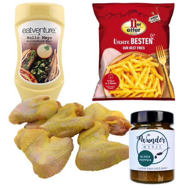 Paket "5er Chicken Wings + Pommes"