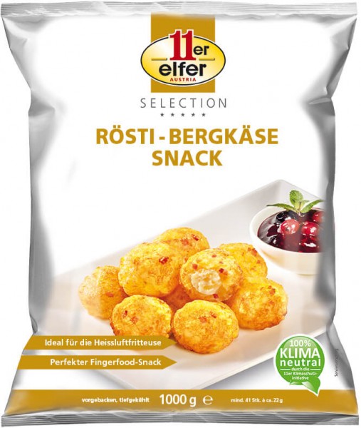 11er GmbH, Rösti-Bergkäse Snack, 22g/Stück, 1000g Beutel